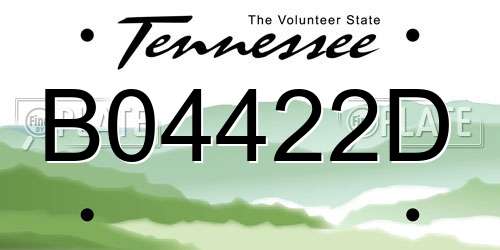 B04422D Tennessee License Plate