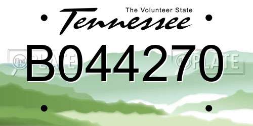 B044270 Tennessee License Plate