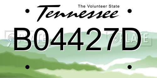 B04427D Tennessee License Plate