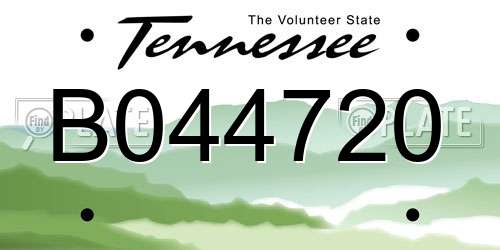 B044720 Tennessee License Plate