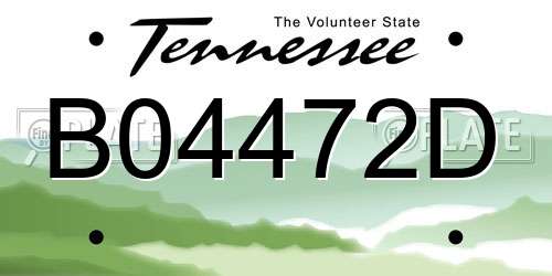 B04472D Tennessee License Plate