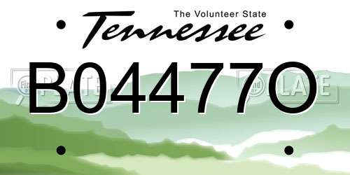 B04477O Tennessee License Plate