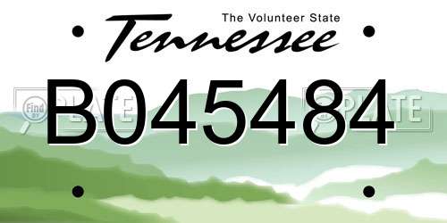 B045484 Tennessee License Plate