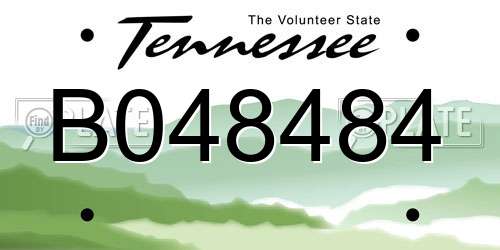 B048484 Tennessee License Plate
