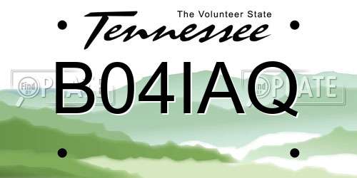 B04IAQ Tennessee License Plate