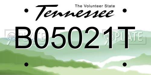 B05021T Tennessee License Plate
