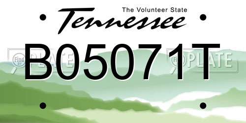 B05071T Tennessee License Plate