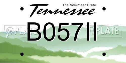 B057II Tennessee License Plate