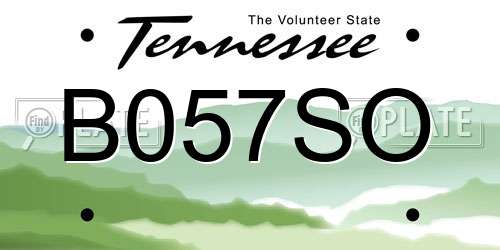 B057SO Tennessee License Plate