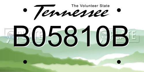 B05810B Tennessee License Plate