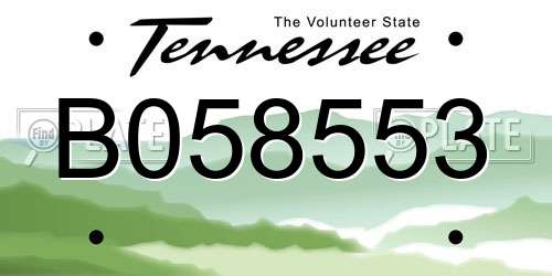 B058553 Tennessee License Plate