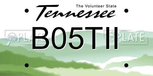 B05TII Tennessee License Plate
