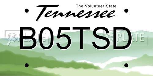 B05TSD Tennessee License Plate
