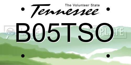 B05TSO Tennessee License Plate