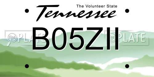 B05ZII Tennessee License Plate