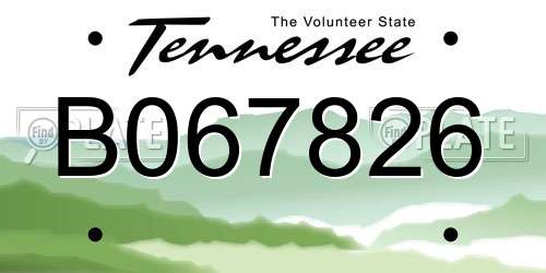 B067826 Tennessee License Plate