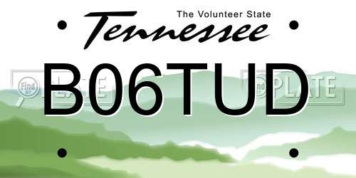 B06TUD Tennessee License Plate