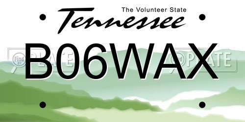B06WAX Tennessee License Plate