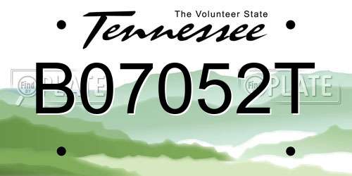 B07052T Tennessee License Plate