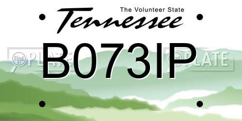 B073IP Tennessee License Plate