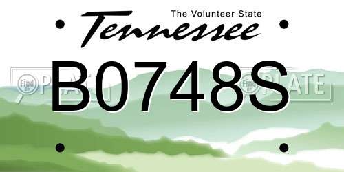 B0748S Tennessee License Plate