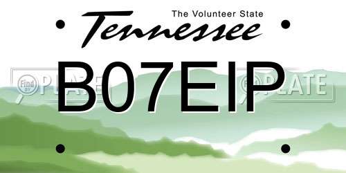 B07EIP Tennessee License Plate