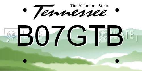 B07GTB Tennessee License Plate