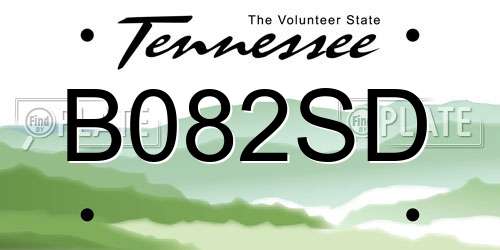 B082SD Tennessee License Plate
