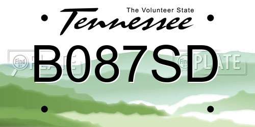 B087SD Tennessee License Plate