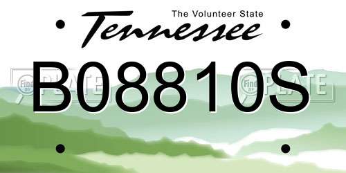 B08810S Tennessee License Plate