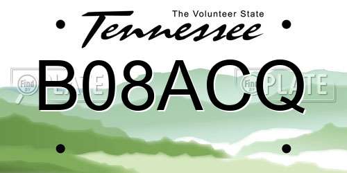 B08ACQ Tennessee License Plate