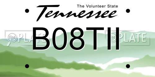 B08TII Tennessee License Plate