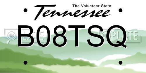 B08TSQ Tennessee License Plate