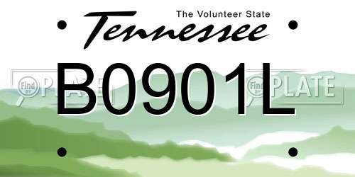 B0901L Tennessee License Plate
