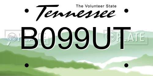 B099UT Tennessee License Plate
