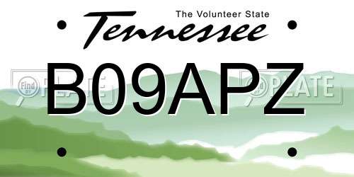 B09APZ Tennessee License Plate