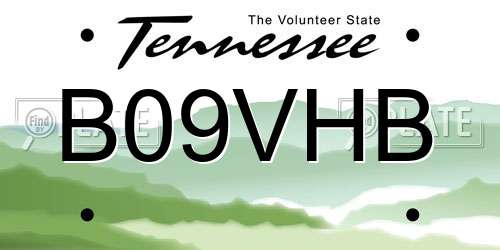 B09VHB Tennessee License Plate