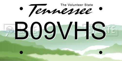 B09VHS Tennessee License Plate