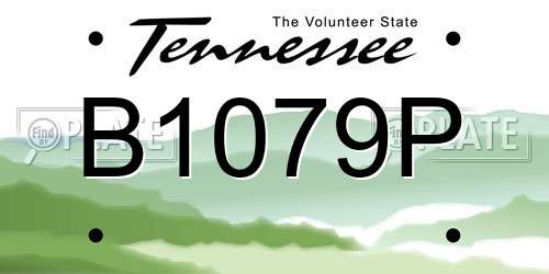 B1079P Tennessee License Plate
