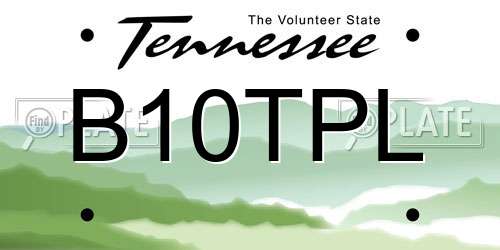 B10TPL Tennessee License Plate