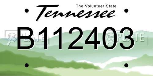 B112403 Tennessee License Plate