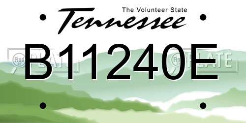 B11240E Tennessee License Plate
