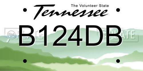 B124DB Tennessee License Plate