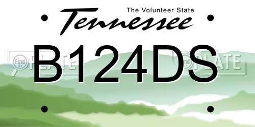 B124DS Tennessee License Plate