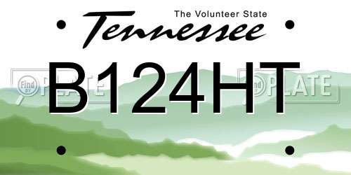 B124HT Tennessee License Plate
