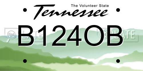 B124OB Tennessee License Plate