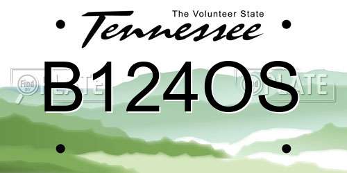 B124OS Tennessee License Plate