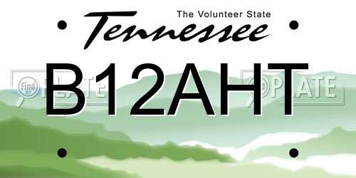 B12AHT Tennessee License Plate