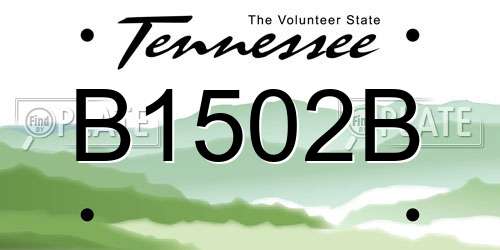 B1502B Tennessee License Plate