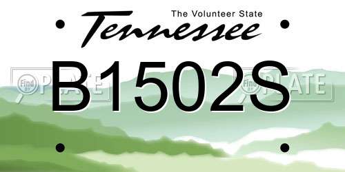 B1502S Tennessee License Plate